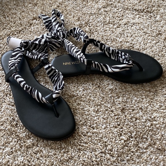 Nine West zebra print wrap sandals - Picture 6 of 6